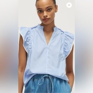 MELISSA NEPTON CLARIS BLOUSE-CHAMBRAY MULTISTRIPE